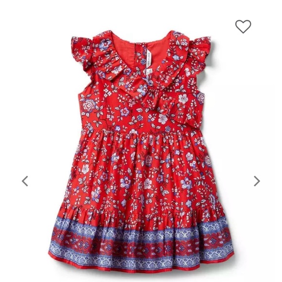 Janie and Jack Floral Ruffle Trim Dress - Picture 1 of 13